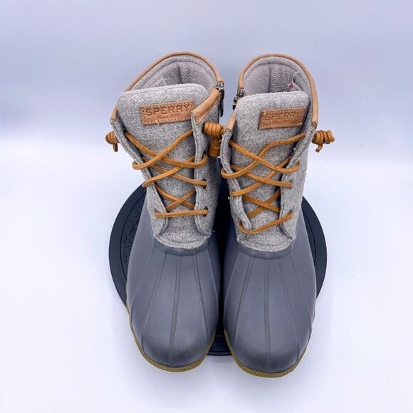 Sperry Top-Sider Saltwater boots Wool Embossed Duck Boot Gray women's size 7.5 - Picture 10 of 10
